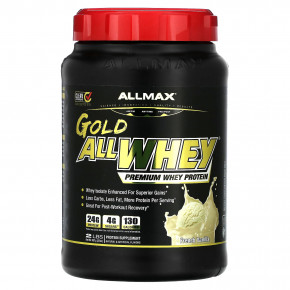 ALLMAX, Gold AllWhey, сывороточный протеин премиального качества, французская ваниль, 907 г (2 фунта) - описание