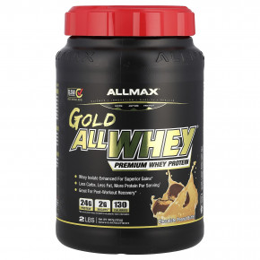 ALLMAX, GOLD ALLWHEY®, сывороточный протеин премиального качества, шоколадно-арахисовая паста, 907 г (2 фунта) - описание | фото