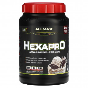 ALLMAX, HEXAPRO, постная еда с высоким содержанием белка, печенье и сливки, 907 г (2 фунта) - описание | фото