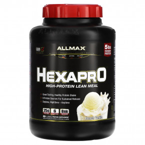ALLMAX, Hexapro™, высокопротеиновый нежирный рацион, французская ваниль, 2,27 кг (5 фунтов) - описание | фото