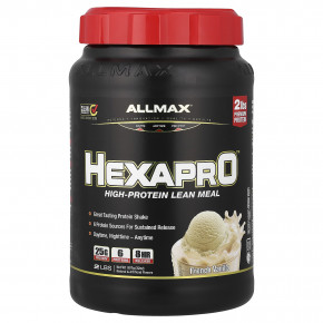 ALLMAX, Hexapro™, высокопротеиновый нежирный рацион, французская ваниль, 907 г (2 фунта) - описание | фото
