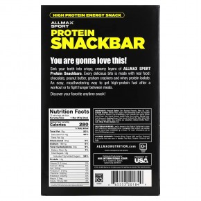 ALLMAX, High Protein Energy Snack, Protein Bar, White Chocolate Peanut Butter, 12 Bars, 2 oz (57 g) Each в Москве - eco-herb.ru | фото