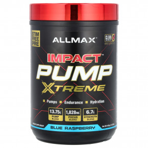 ALLMAX, Impact ™ Pump Xtreme, голубая малина, 465 г (1,02 фунта) - описание | фото