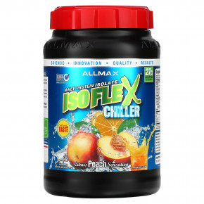 ALLMAX, Isoflex Chiller, сверхчистый 100%-ный изолят сывороточного протеина (фильтрация ИСП частицами, заряженными ионами), цитрусово-персиковое ощущение, 2 фунта (907 г) в Москве - eco-herb.ru | фото