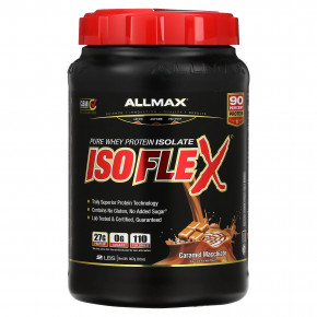 ALLMAX, ISOFLEX®, чистый изолят сывороточного протеина, карамель макиато, 2 фунта (907 г) - описание