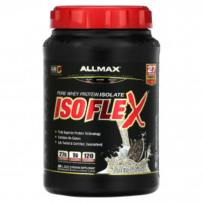 ALLMAX, ISOFLEX®, чистый изолят сывороточного протеина, печенье и сливки, 907 г (2 фунта) - описание | фото