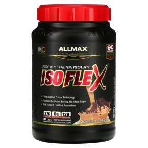 ALLMAX, Isoflex, чистый изолят сывороточного протеина, шоколад и арахисовая паста, 907 г (2 фунта) - описание | фото