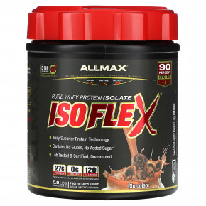 ALLMAX, Isoflex, на 100% чистый изолят сывороточного протеина, со вкусом шоколада, 425 г (0,9 фунта) - описание | фото