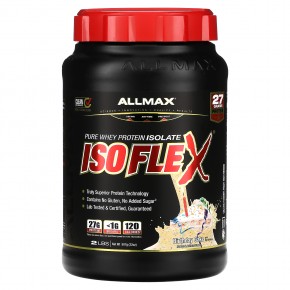 ALLMAX, Isoflex, на 100% чистый изолят сывороточного протеина, со вкусом торта, 907 г (2 фунта) - описание