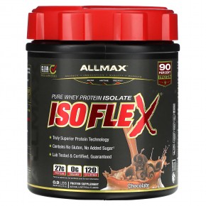 ALLMAX, Isoflex, на 100% чистый изолят сывороточного протеина, со вкусом шоколада, 425 г (0,9 фунта) - описание