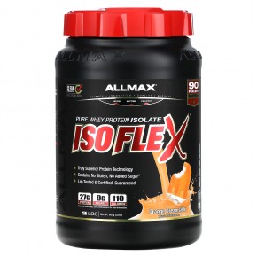 ALLMAX, Isoflex, на 100% чистый изолят сывороточного протеина, со вкусом апельсина, 907 г (2 фунта) - описание