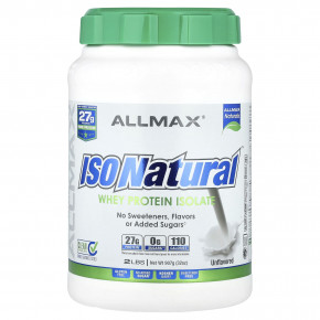 ALLMAX, ISONatural ™, изолят сывороточного протеина, без добавок, 907 г (2 фунта) - описание | фото