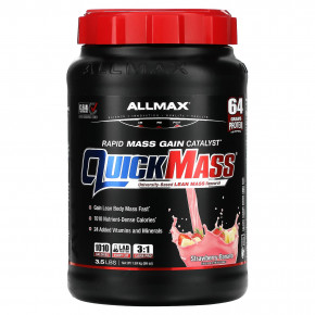 ALLMAX, QuickMass, катализатор для быстрого набора массы, клубника и банан, 1,59 кг (3,5 фунта) - описание