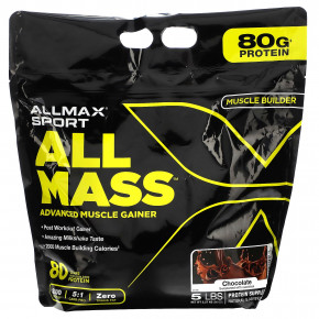 ALLMAX, Sport, ALLMASS ™, средство для наращивания мышечной массы, шоколад, 2,27 кг (5 фунтов) в Москве - eco-herb.ru | фото