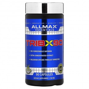 ALLMAX, TribX90, ультраконцентрат, якорцы, 90% сапонинов фурастанолового типа, 750 мг, 90 капсул в Москве - eco-herb.ru | фото