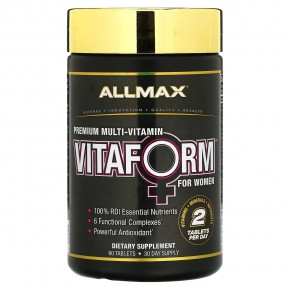 ALLMAX, Vitaform, мультивитамин премиального качества для женщин, 60 таблеток в Москве - eco-herb.ru | фото