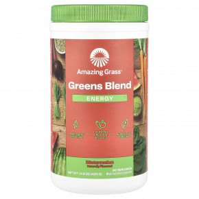 Amazing Grass, Greens Blend, Energy, арбуз, 420 г (14,8 унции) в Москве - eco-herb.ru | фото