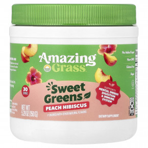 Amazing Grass, сладкая зелень, персик и гибискус, 150 г (5,29 унции) - подробнее Amazing Grass, сладкая зелень, персик и гибискус, 150 г (5,29 унции) - описание