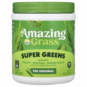 Amazing Grass, Super Greens, суперзелень, 240 г (8,5 унции) - описание | фото