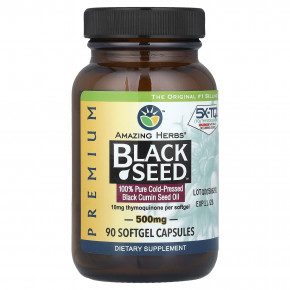 Amazing Herbs, Black Seed™, чёрный тмин, 500 мг, 90 капсул - описание | фото