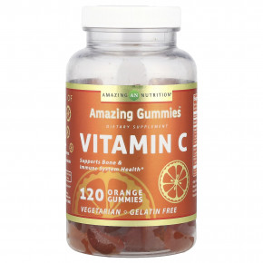 Amazing Nutrition, Amazing Gummies ™, витамин C, апельсин, 120 жевательных таблеток в Москве - eco-herb.ru | фото