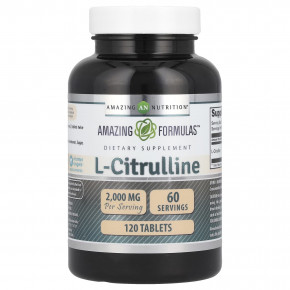 Amazing Nutrition, L-цитруллин, 120 таблеток (1000 мг в каждой таблетке) - описание | фото