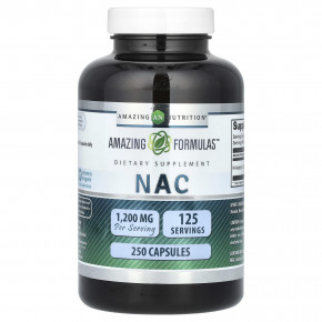 Amazing Nutrition, NAC, 1200 мг, 250 капсул (600 мг в капсуле) - описание | фото