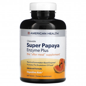 American Health, Super Chewable Papaya Enzyme Plus, 360 таблеток в Москве - eco-herb.ru | фото