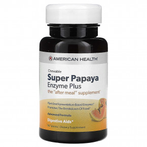 American Health, Super Papaya Enzyme Plus, папайя, 90 таблеток - описание