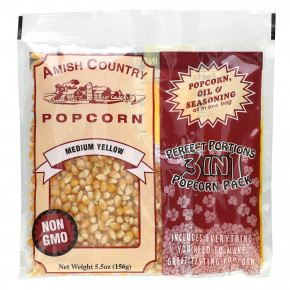 Amish Country Popcorn, Perfect Portions, попкорн 3 в 1, средний желтый, 156 г (5,5 унции) в Москве - eco-herb.ru | фото