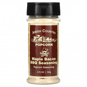 Amish Country Popcorn, Popcorn Seasoning, приправа для барбекю из кленового бекона, 134 г (4,75 унции) - описание