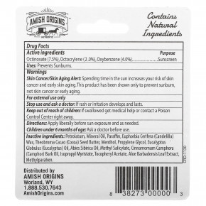 Amish Origins, Lip Doc, Medicated, SPF 15, 4,25 г (0,15 унции) (Товар снят с продажи) в Москве - eco-herb.ru | фото