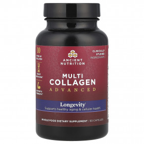 Ancient Nutrition, Multi Collagen Advanced, долголетие, 90 капсул в Москве - eco-herb.ru | фото