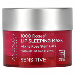 Andalou Naturals, 1000 Roses, спящая маска для губ, для чувствительной кожи, 11,9 г (0,42 унции) - описание | фото