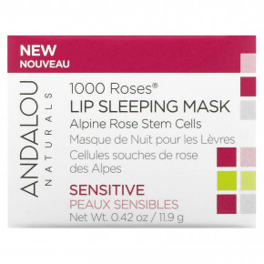 Andalou Naturals, 1000 Roses, спящая маска для губ, для чувствительной кожи, 11,9 г (0,42 унции) в Москве - eco-herb.ru | фото