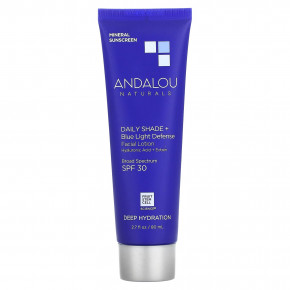 Andalou Naturals, Daily Shade + лосьон для лица, защита от синего света, SPF 30, глубокое увлажнение, 80 мл (2,7 жидк. унц.) в Москве - eco-herb.ru | фото