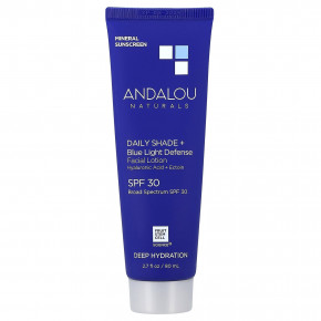 Andalou Naturals, Deep Hydration, Daily Shade + лосьон для лица для защиты от синего света, SPF 30, 80 мл (2,7 жидк. Унции) - описание | фото