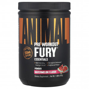 Animal, Fury®, Essentials, перед тренировкой, арбуз, 492 г (1,08 фунта) - описание | фото