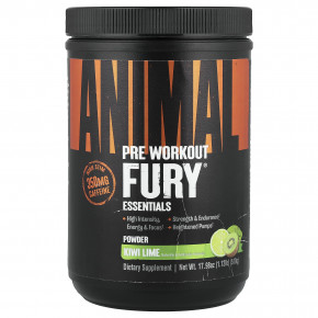 Animal, Fury® Essentials, предтренировочный комплекс, киви и лайм, 510 г (17,98 унции) - описание | фото