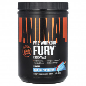 Animal, Fury Essentials, предтренировочный комплекс, со вкусом голубого мороженого, 483 г (1,06 фунта) в Москве - eco-herb.ru | фото