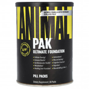 Animal, PAK®, Ultimate Foundation, мультивитаминный комплекс, 30 пакетиков - описание | фото