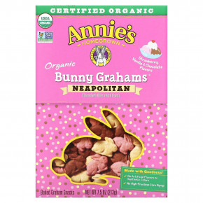 Annie's Homegrown, Organic Baked Bunny Graham Snacks, Neapolitan , 7.5 oz (213 g) - описание | фото