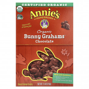 Annie's Homegrown, Organic Bunny Grahams ™, шоколад, 213 г (7,5 унции) - описание