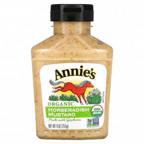 Annie's Naturals, органический продукт, горчица с хреном, 255 г (9 унций) - описание | фото