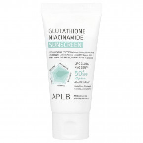 APLB, Glutathione Niacinamide, Sunscreen, SPF 50+ PA ++++, 1.35 fl oz (40 ml) - описание | фото