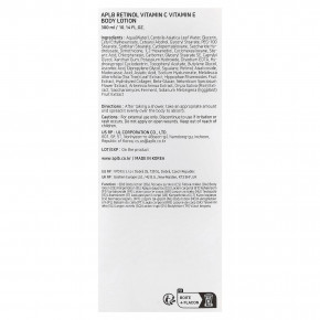 APLB, Retinol Vitamin C, лосьон для тела с витамином E, 300 мл (10,14 жидк. Унции) в Москве - eco-herb.ru | изображение APLB, Retinol Vitamin C, лосьон для тела с витамином E, 300 мл (10,14 жидк. Унции) в Москве - eco-herb.ru | фото