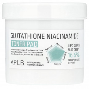 APLB, Тоник с глутатионом и никотинамидом, 60 шт., 100 мл (3,38 жидк. Унции) - описание | фото