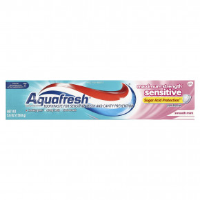 Aquafresh, Triple Protection, зубная паста с фторидом, максимальной силы действия, для чувствительных волос, мягкая, мятная, 158,8 г (5,6 унции) (Товар снят с продажи) в Москве - eco-herb.ru | фото