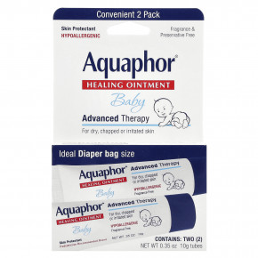 Aquaphor, Лечебная мазь для детей, без отдушек, 2 тюбика по 10 г (0,35 унции) в Москве - eco-herb.ru | фото