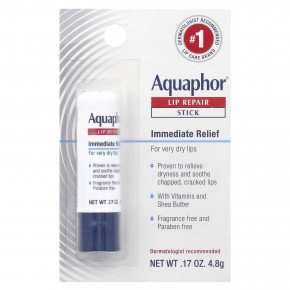 Aquaphor, Восстанавливающий бальзам для губ, помада, мгновенное восстановление, без запаха, 1 шт., 4,8 г (0,17 унции) в Москве - eco-herb.ru | фото